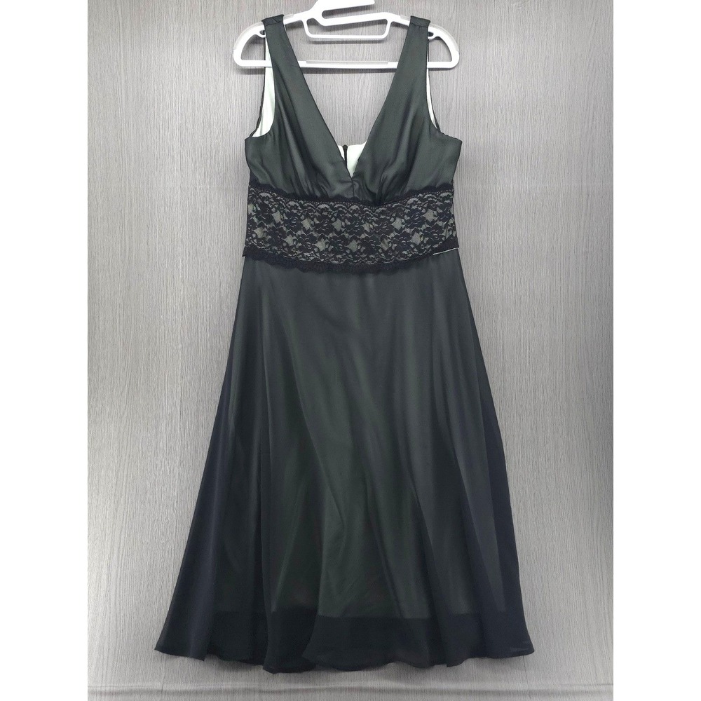 Connected Apparel Dress Size 14 Lace V-Neck Empire Waist Midi Cocktail Formal